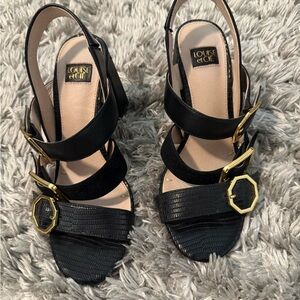 Louise et Cie Black and Gold Strappy Sandals
